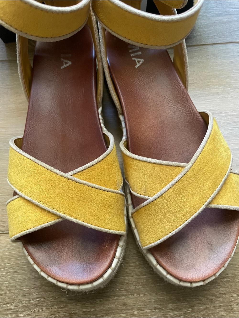 MIA Yellow Espadrille Vita Platform Sandal with Ankle Strap - Picture 5 of 6